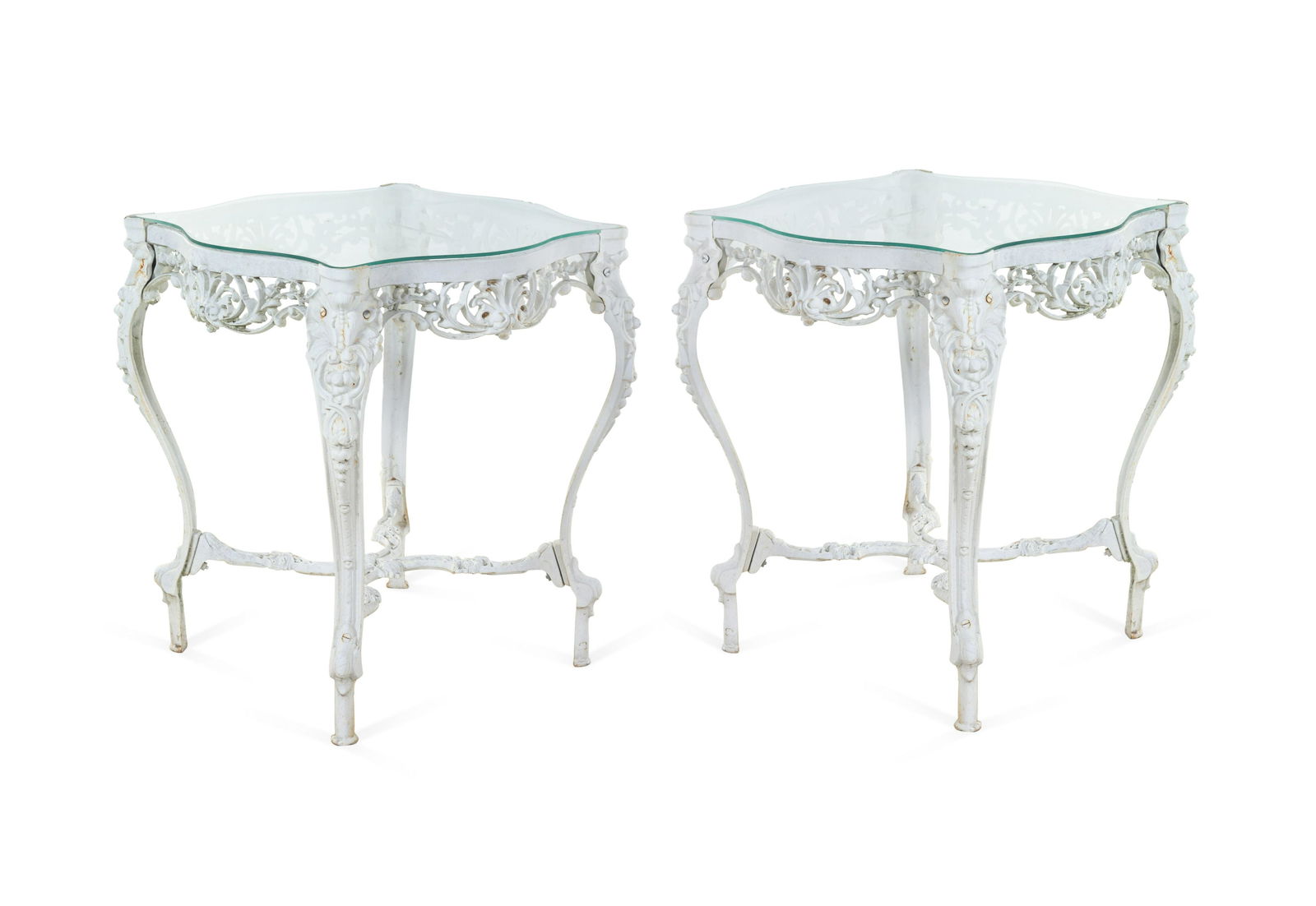 A Pair of White-Painted Cast Iron Tables (1 of 2)