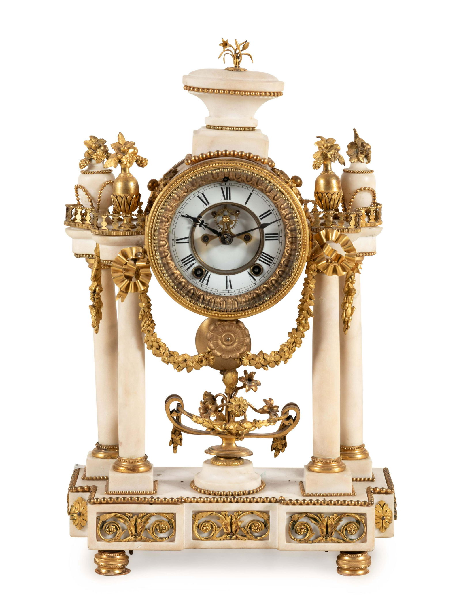 An Ansonia Gilt Bronze Mounted Marble Mantel Clock (1 of 6)