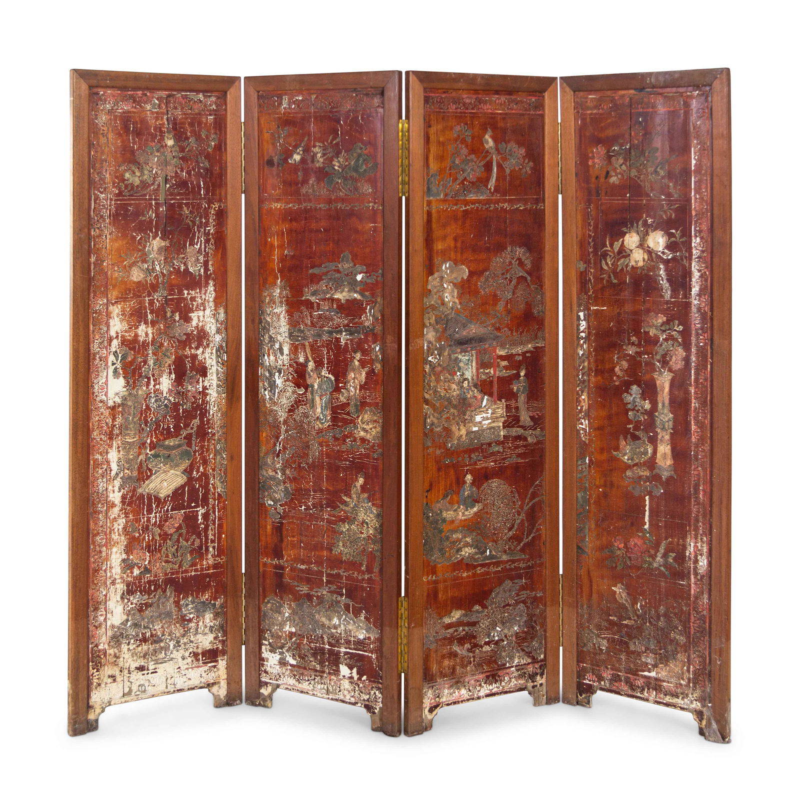 A Chinese Lacquer Six-Panel Floor Screen (1 of 3)