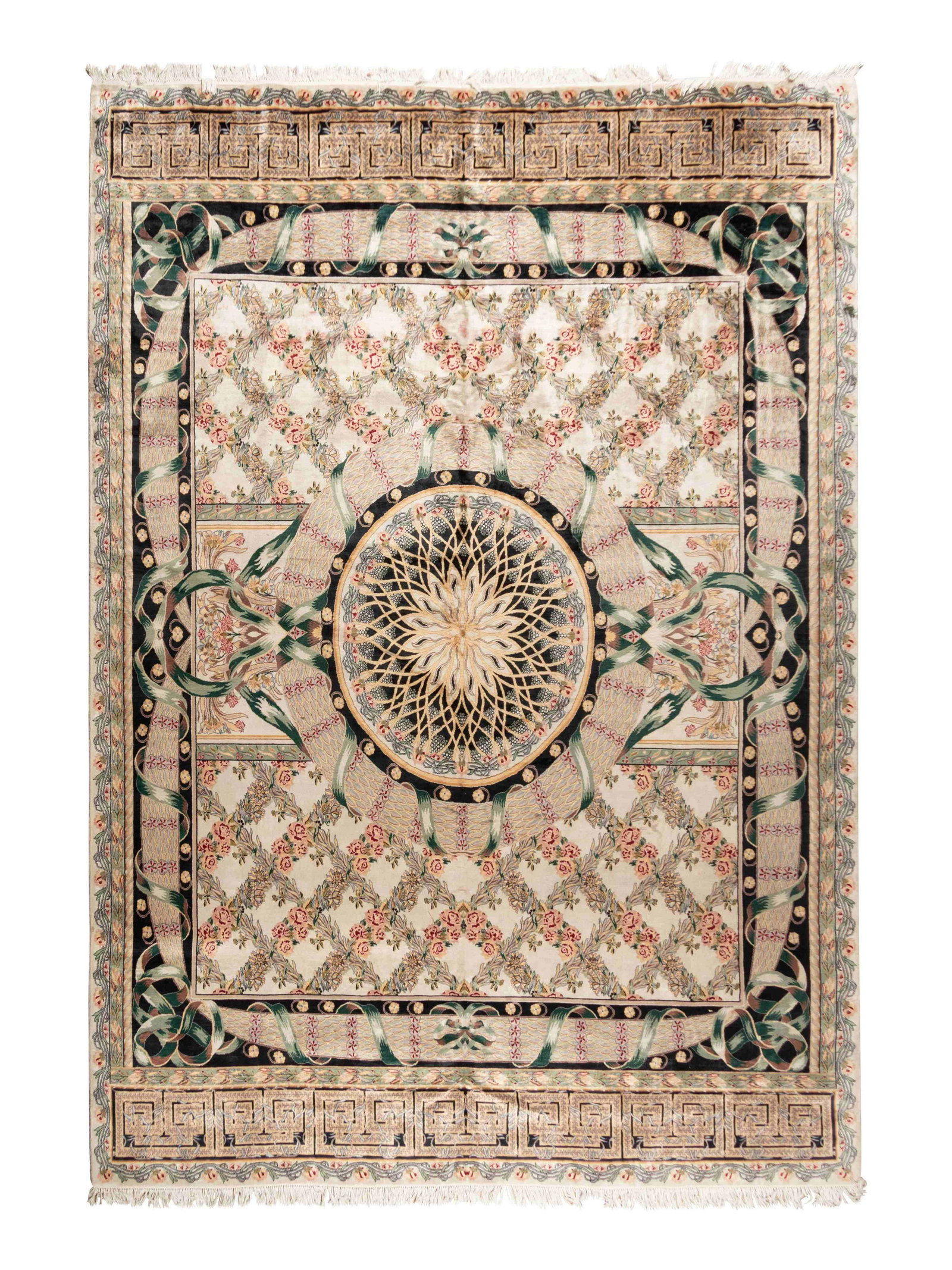 A Savonnerie Design Wool Rug: A Savonnerie Design Wool Rug Pakistan, 20th Century 14 feet 4 inches x 10 feet.