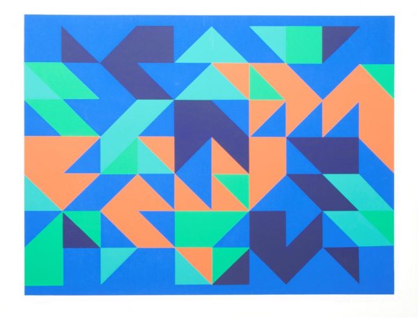 Arnold Hoffman, Jr., (American, 1886-1966), Probability: Arnold Hoffman, Jr. (American, 1886-1966) Probability, together with a print by an unknown artist (a pair) lithograph edition 74/120, signed (lower right) 19 1/2 x 26 inches.