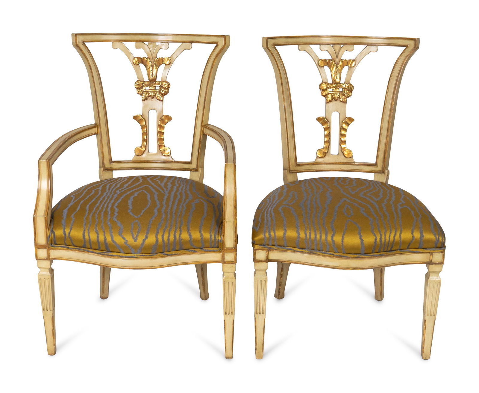 A Set of Ten Neoclassical Style Parcel-Gilt and Painted (1 of 2)