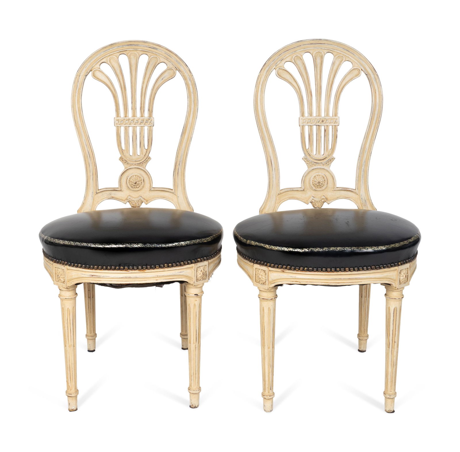 A Set of Ten Louis XVI Style White-Painted and (1 of 2)