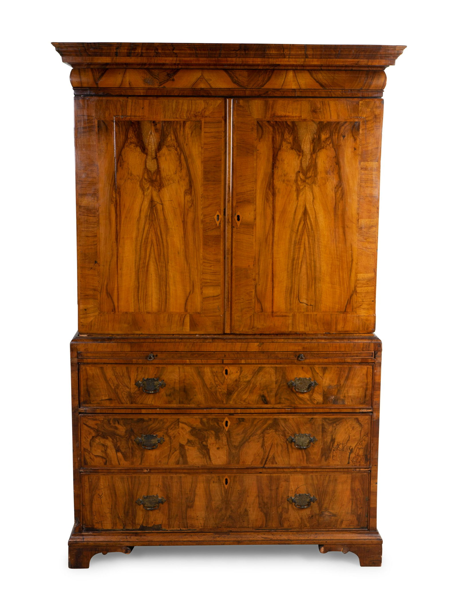 A George III Style Figured Walnut Linen Press Height 68 (1 of 2)