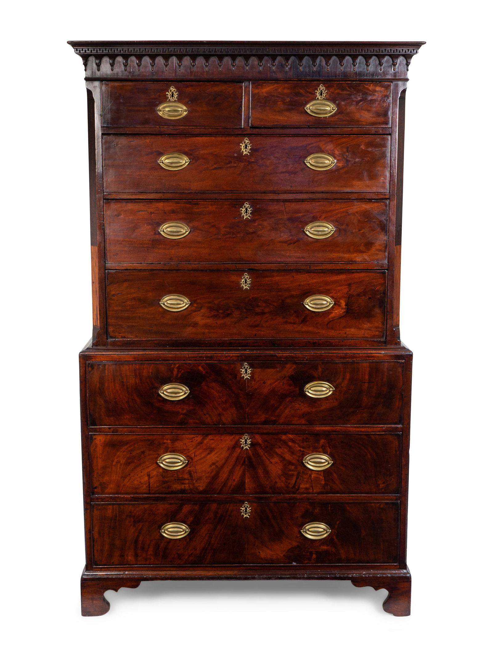 A Late George III Mahogany Secretary Chest-on-Chest (1 of 1)
