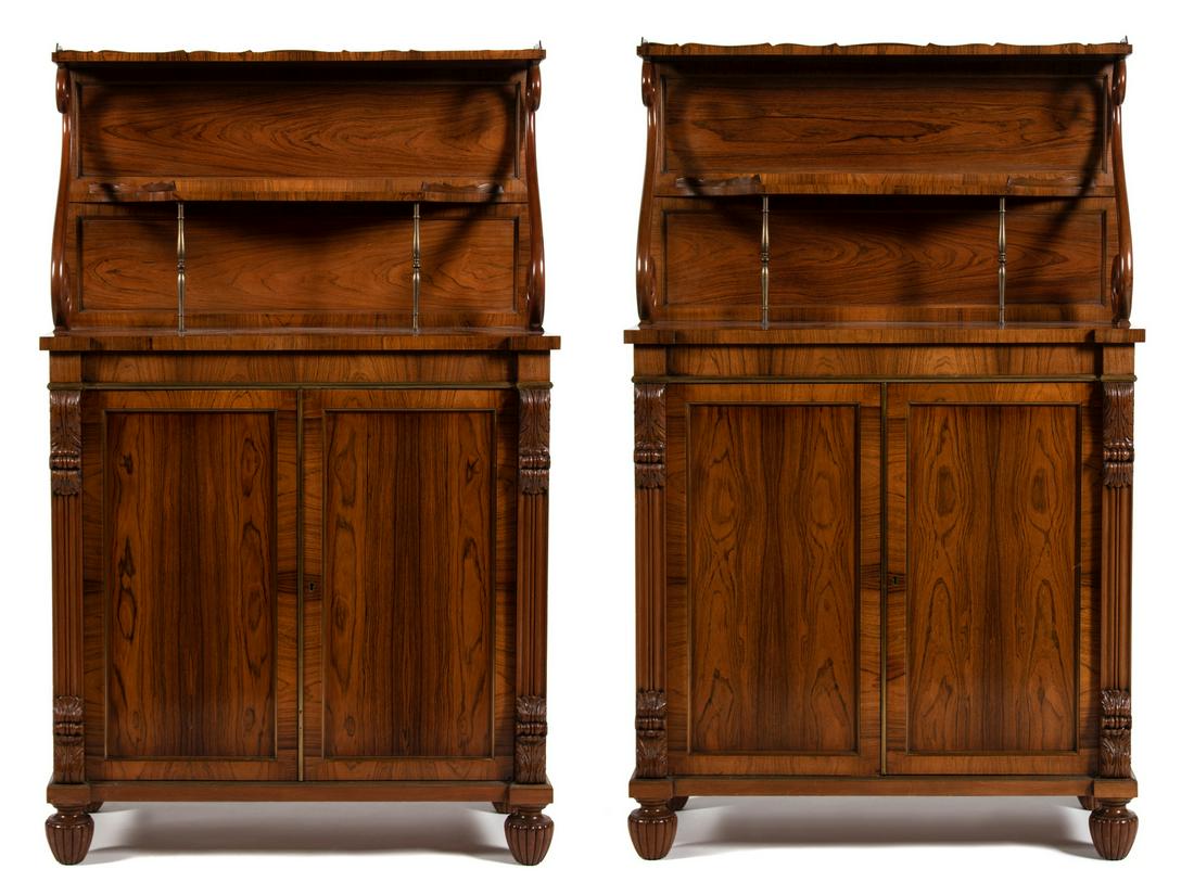 A Pair of Regency Style Rosewood Chiffonieres Height 58 (1 of 1)