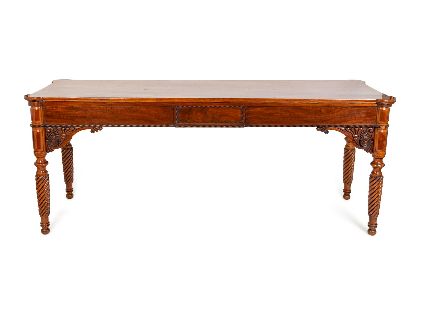 An Edwardian Carved MahoganyNinepins Table Height 36 x: An Edwardian Carved MahoganyNinepins Table CIRCA 1900 with removable top and turned wood playing pieces. Height 36 x length 88 x depth 28 inches.