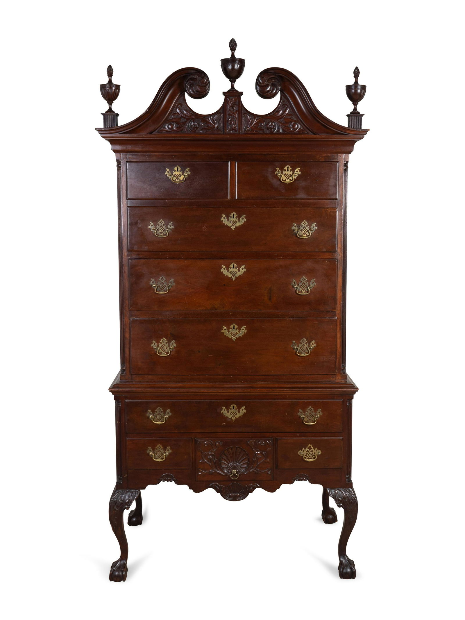 A Chippendale Style Mahogany Highboy Height 87 x width (1 of 1)