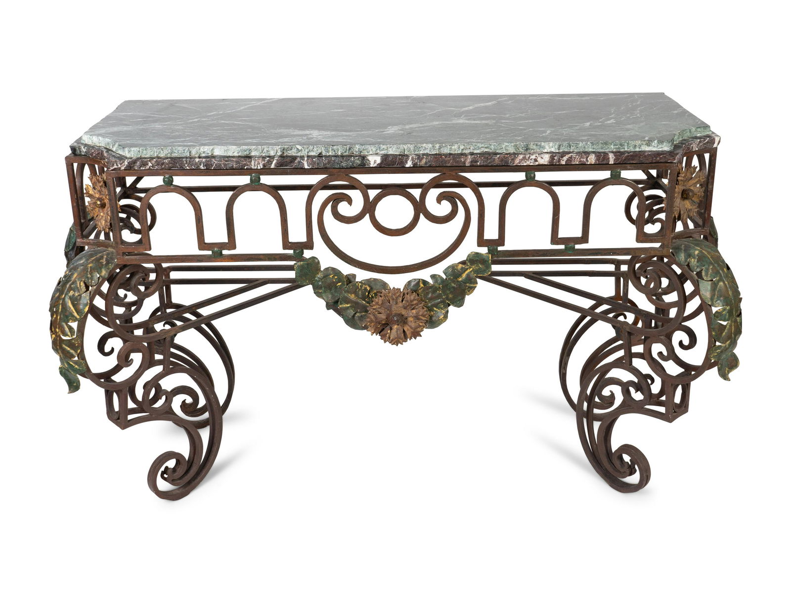 An Italian Rococo Style Wrought-Iron Console Height 35 (1 of 1)