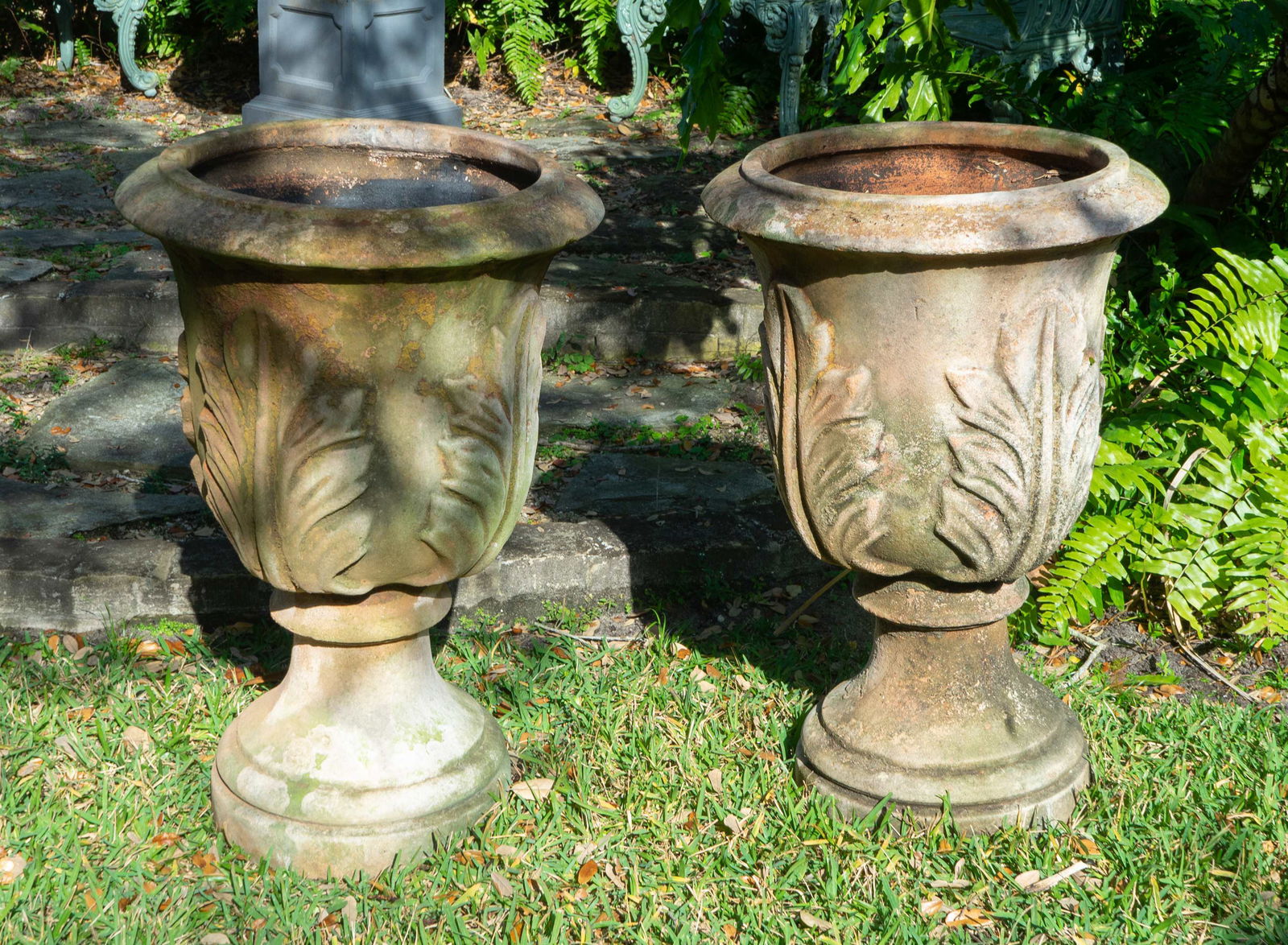 A Pair of Terracotta Garden Urns Height 31 x diameter (1 of 1)