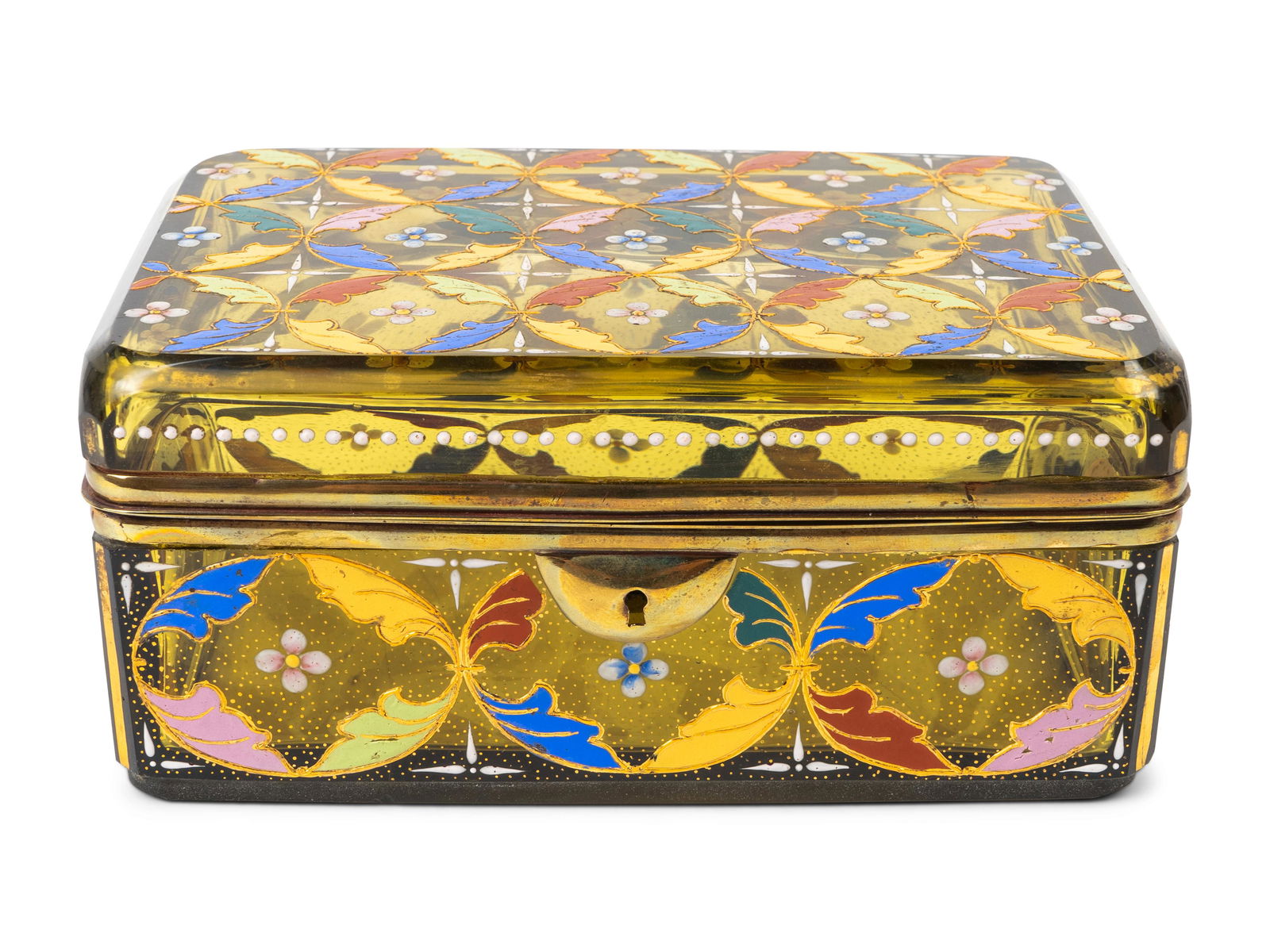 A Continental Enameled Glass Box Height 3 x length 6 (1 of 2)