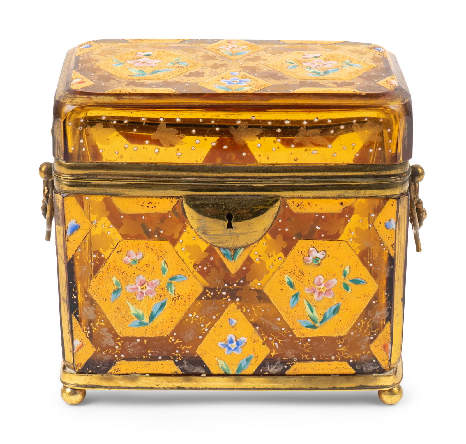 A Continental Enameled Ruby-Flashed Glass Box Height 4 (1 of 2)