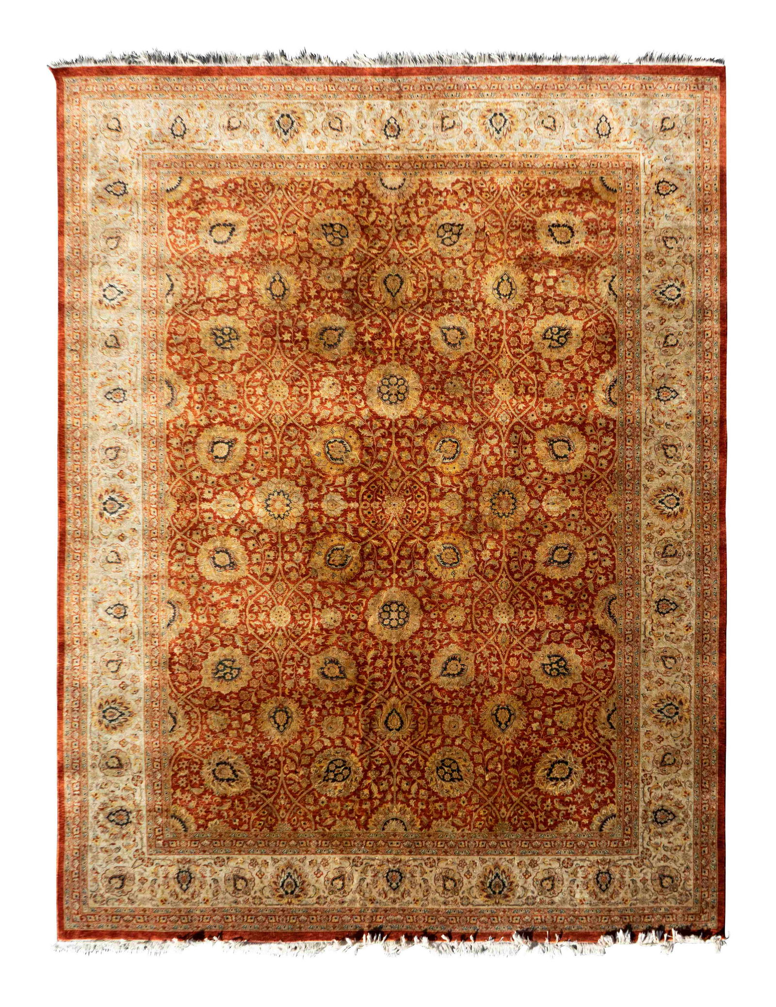 An Agra Wool Carpet 12 feet 3 inches x 9 feet 2 inches. (1 of 1)