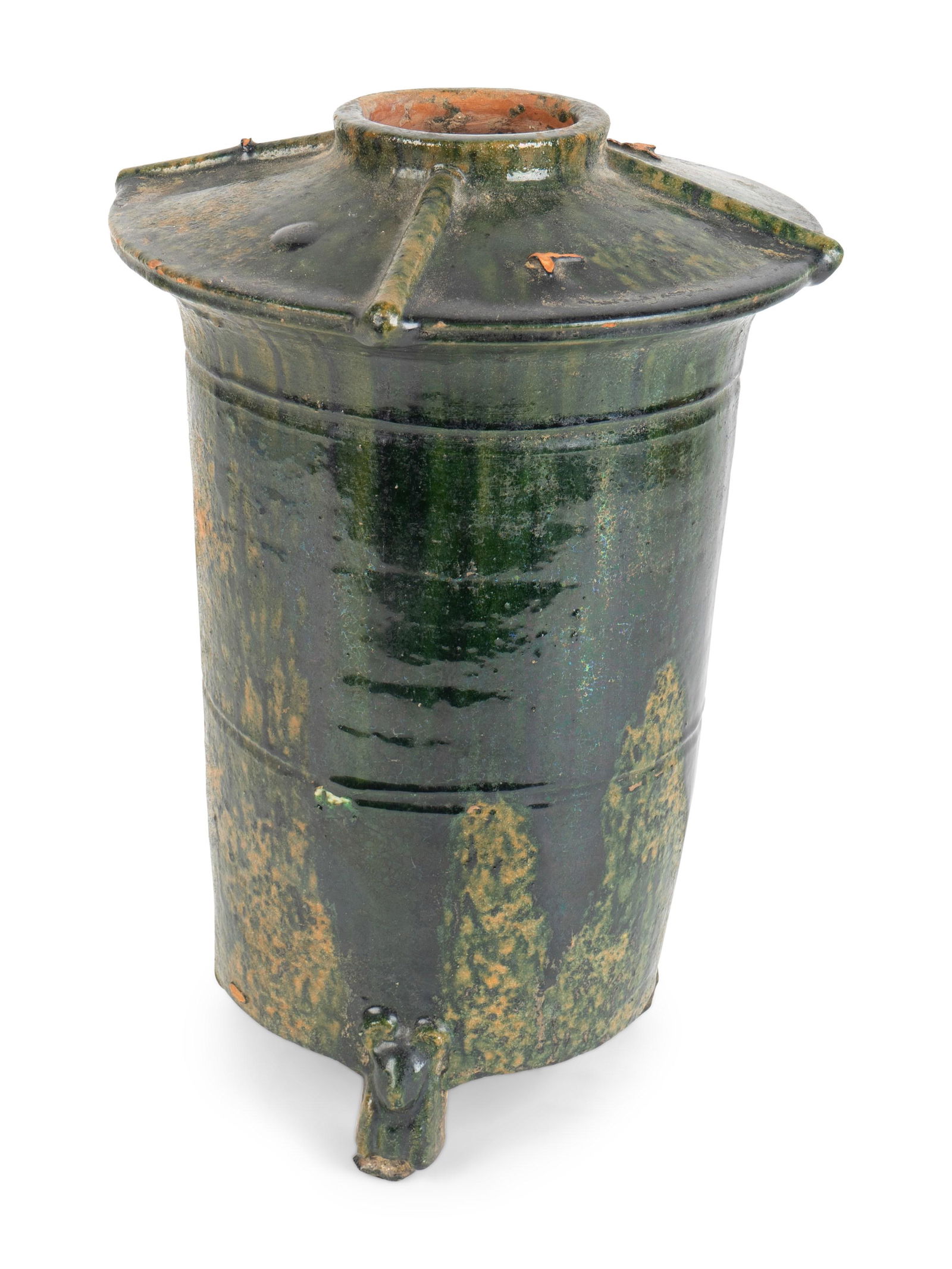 A Chinese Green-Glazed Terracotta Granary Model Height (1 of 2)