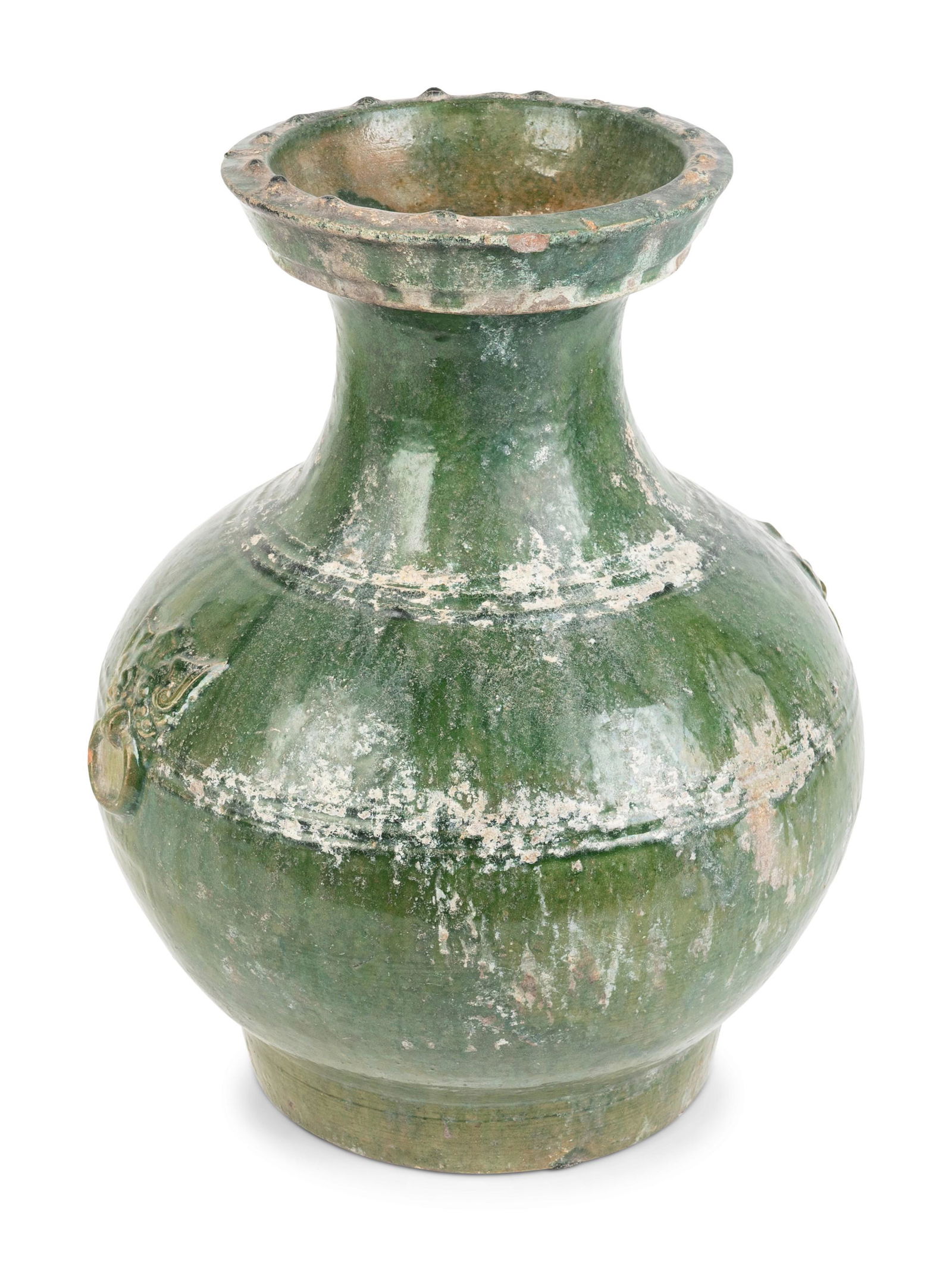 A Chinese Green-Glazed Terracotta Hu-Form Vase Height (1 of 2)