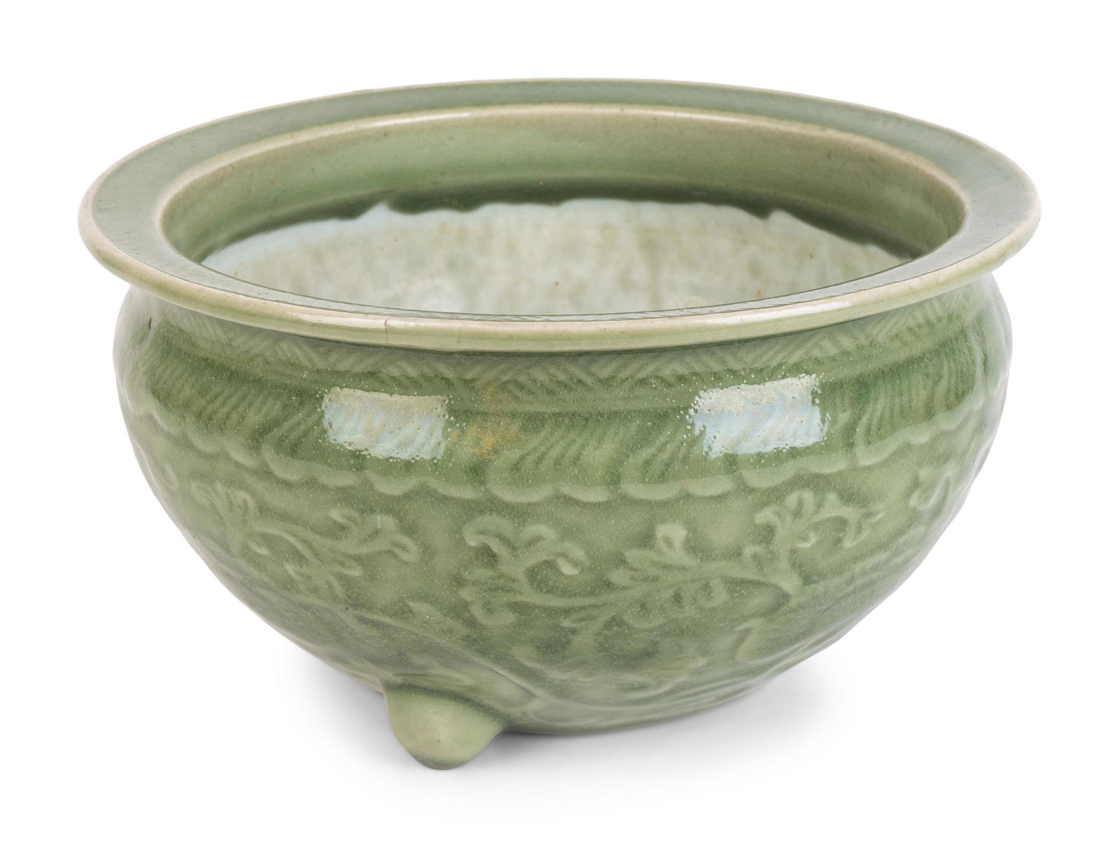 A Chinese Longquan Porcelain Faux Censer Cache Pot (1 of 2)