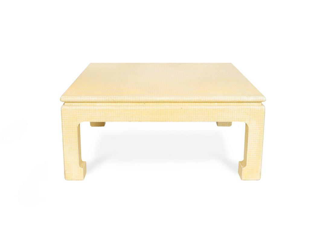 A Chinese Style Cloth-Wrapped Coffee Table Height 17 x (1 of 2)