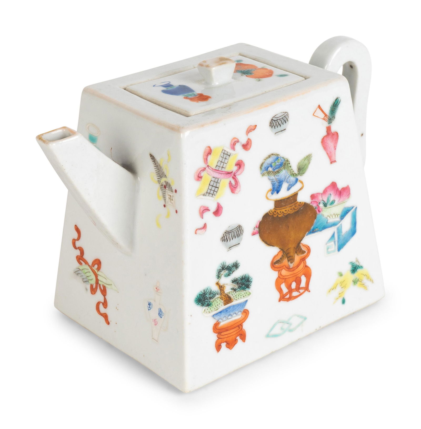 A Chinese Porcelain Teapot Height 4 1/4 x length 4 1/2 (1 of 1)