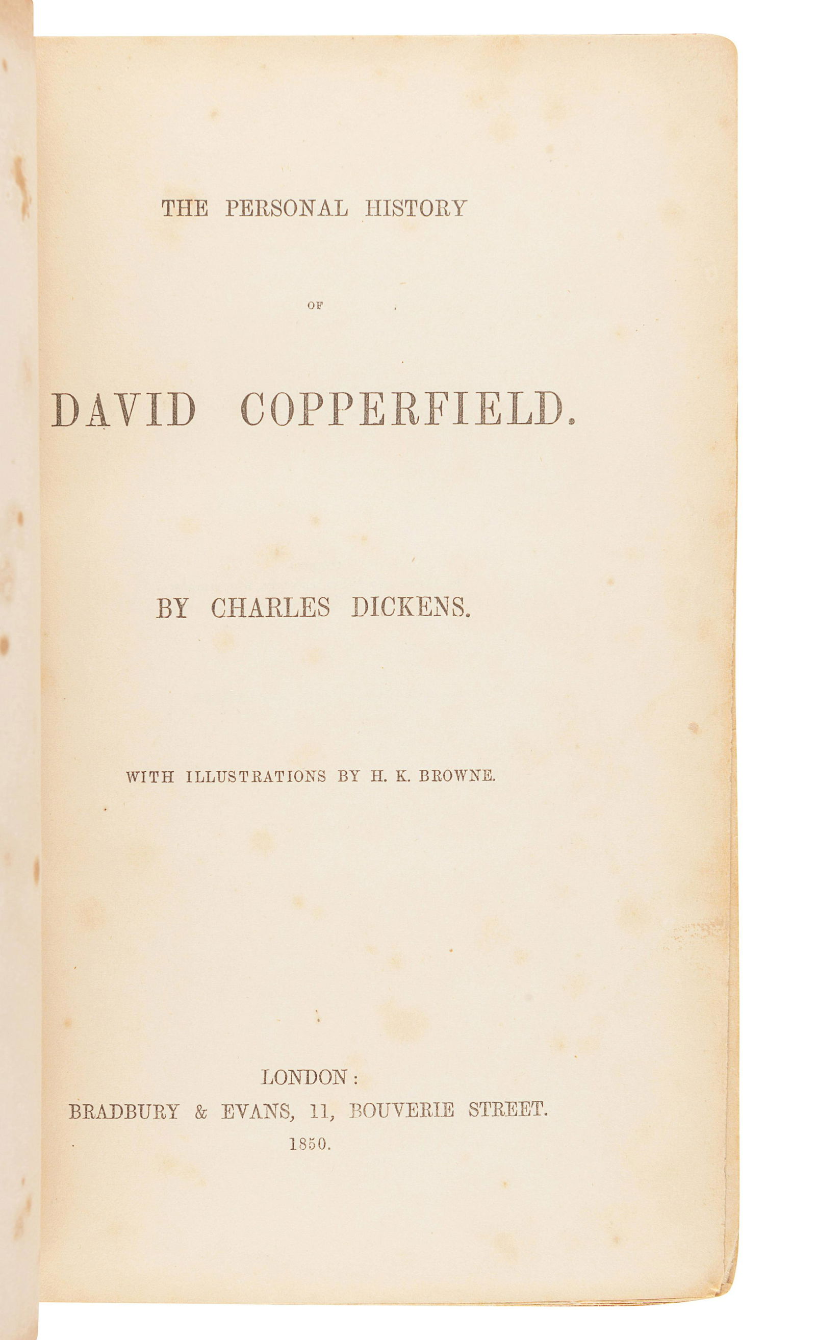 DICKENS, Charles (1812-1870). The Personal History of (1 of 2)