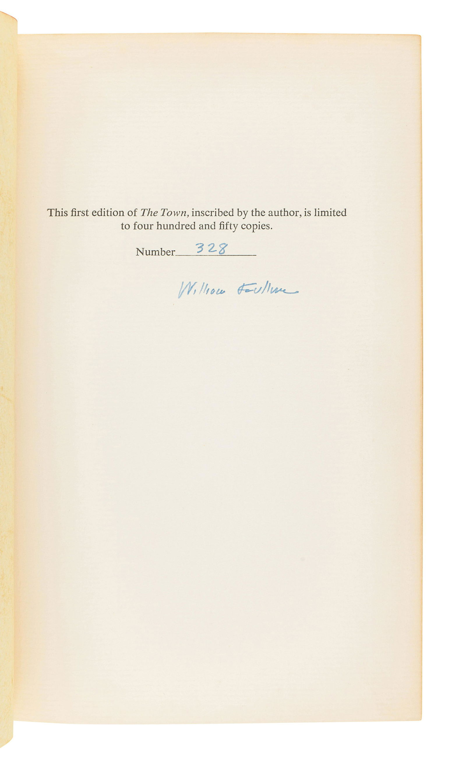 FAULKNER, William (1897-1962). The Town. New York: (1 of 3)