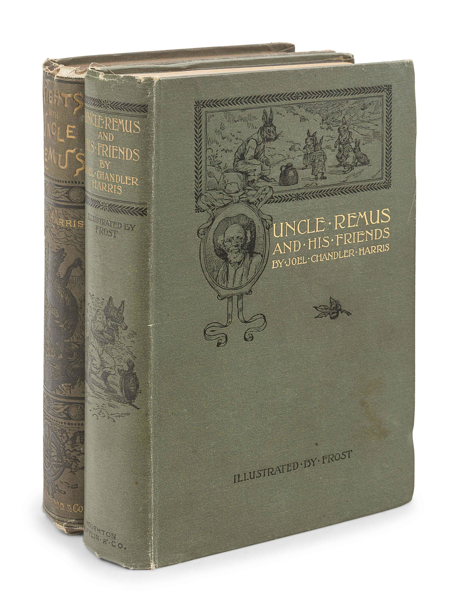 HARRIS, Joel Chandler (1848-1908). Nights with: HARRIS, Joel Chandler (1848-1908). Nights with Uncle Remus. Myths and Legends of the Old Plantation. Boston: James R. Osgood and Company, 1883. 8vo (122 x 190 mm). Frontispiece, 19 plates. 