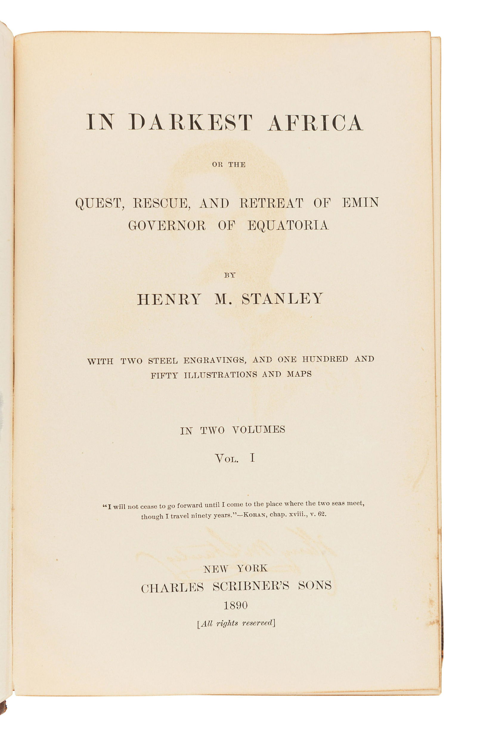 STANLEY, Henry Morton, Sir (1841-1904). In Darkest (1 of 2)