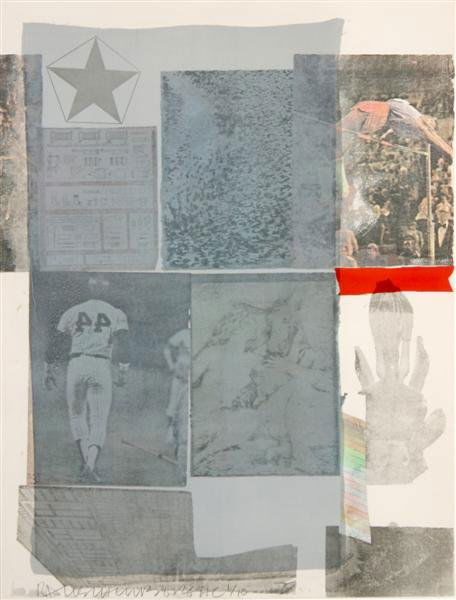Robert Rauschenberg, (American, 1925-2008), Back Out: Robert Rauschenberg (American, 1925-2008) Back Out offset lithograph and screenprint with collage in colors edition 1/100, signed (lower left) 30 1/4 x 22 1/2 inches.