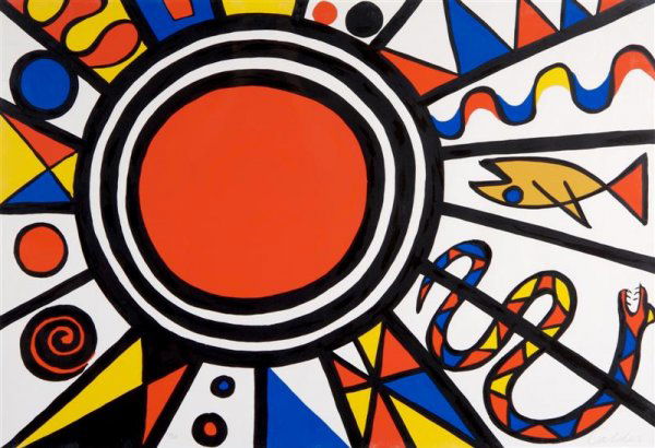 Alexander Calder, (American, 1898-1976), Evolution: Alexander Calder (American, 1898-1976) Evolution lithograph edition 20/125, signed (lower right) 26 1/2 x 38 1/2 inches.