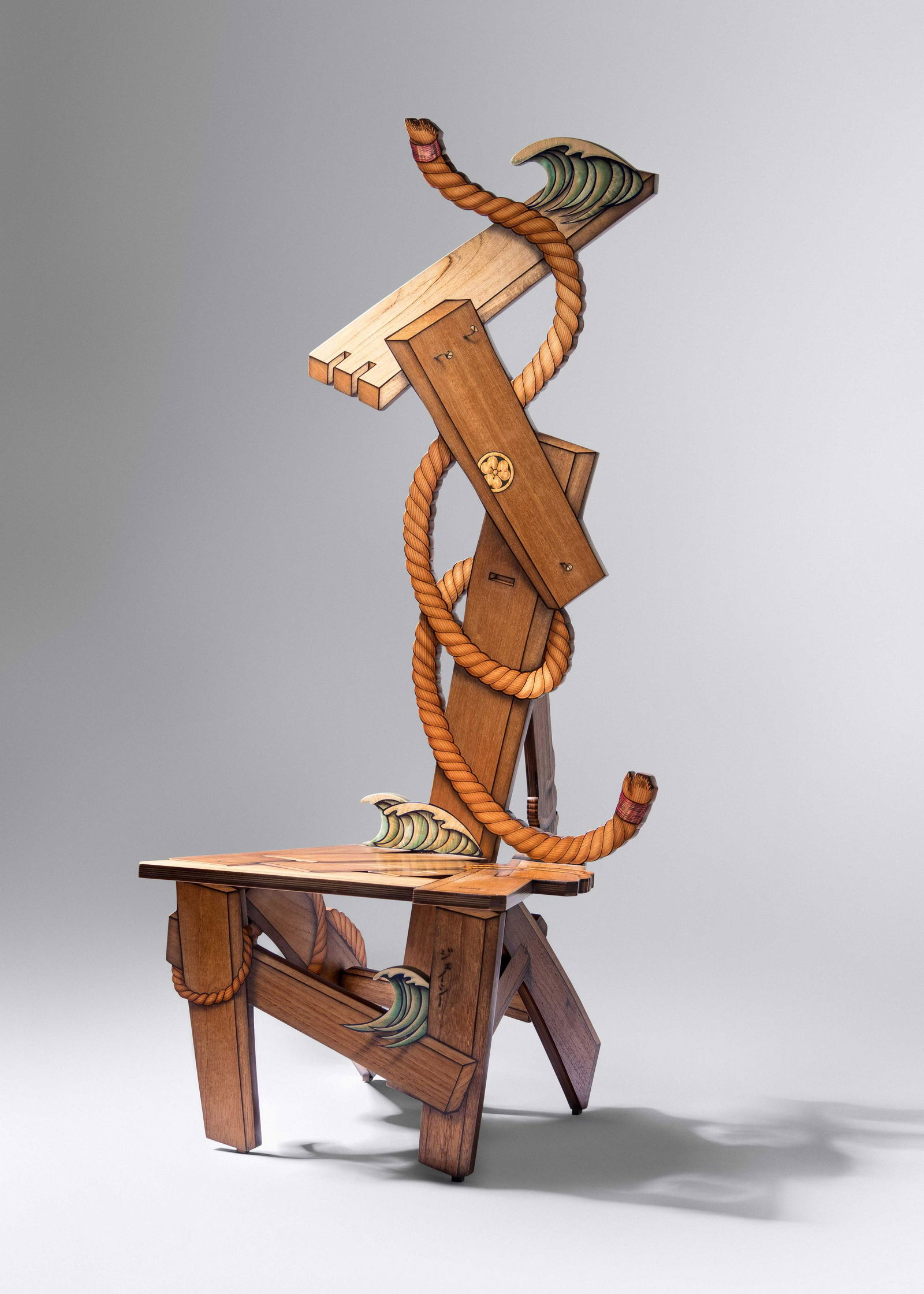 John Cederquist (b. 1946) Little Waves Attempting the: John Cederquist (b. 1946) Little Waves Attempting the Rope Trick, 2004 mixed woods, aniline dye, epoxy resin H 62 x W 24 x D 30 inches Provenance: Franklin Parrasch Gallery, New York, NY Property