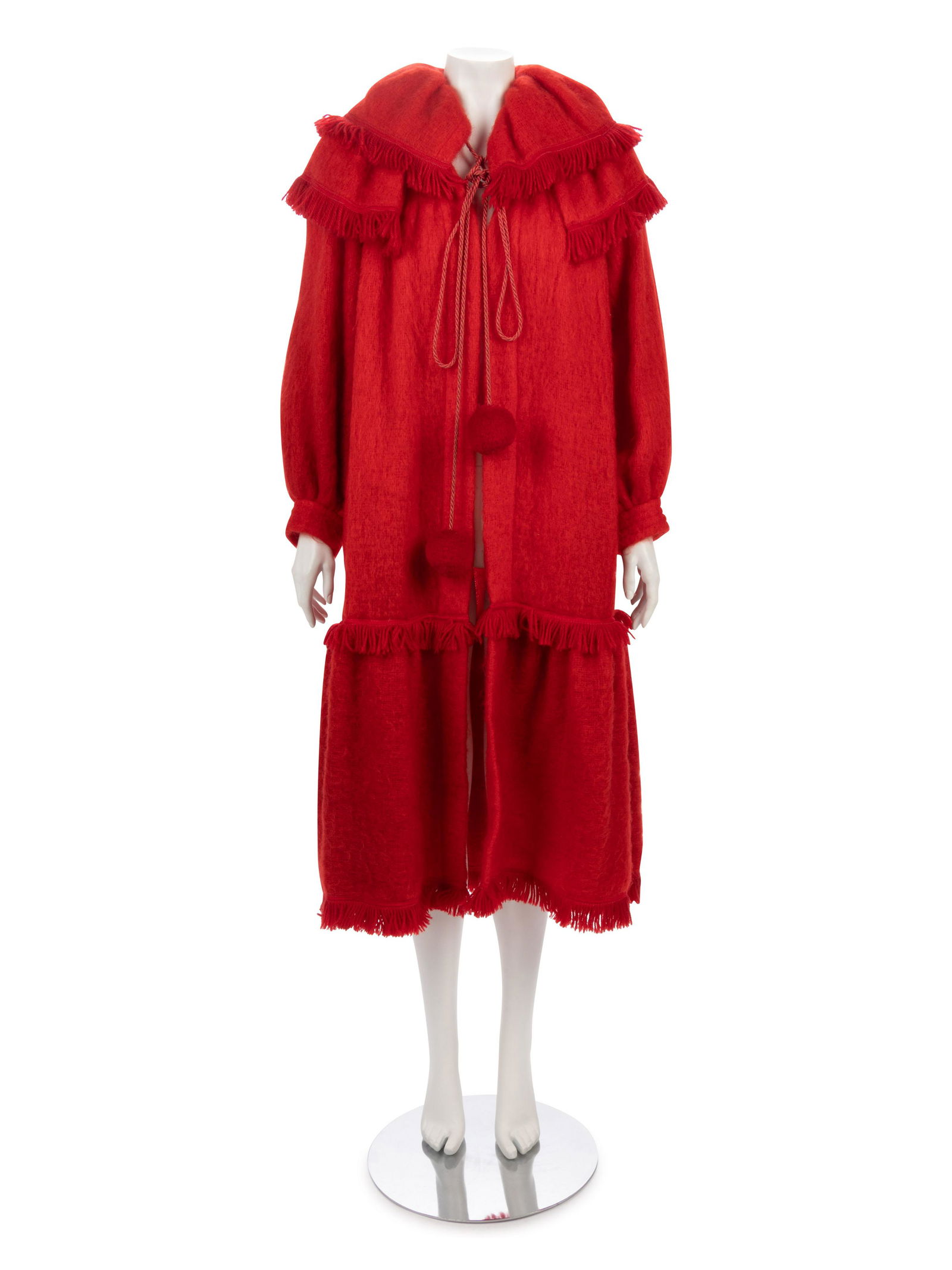 Saint Laurent Rive Gauche Red Coat, 1970-1980s (1 of 3)