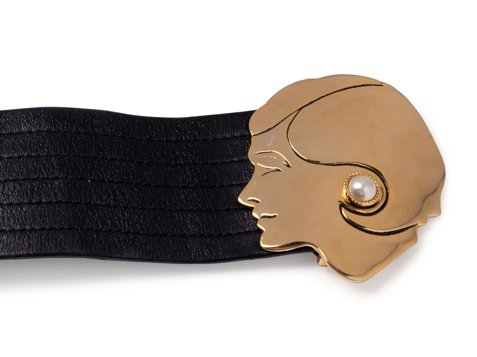 Chanel Leather Belt with Coco Buckle, 1970s (1 of 4)