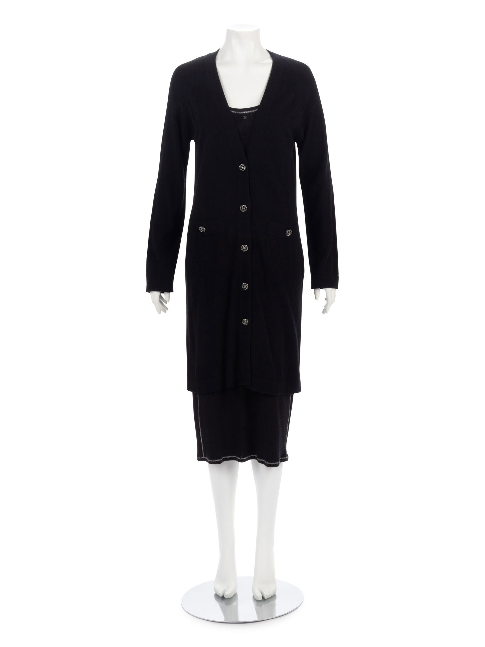 Two Chanel Knit Pieces: One Long Cardigan, One Dress, (1 of 5)