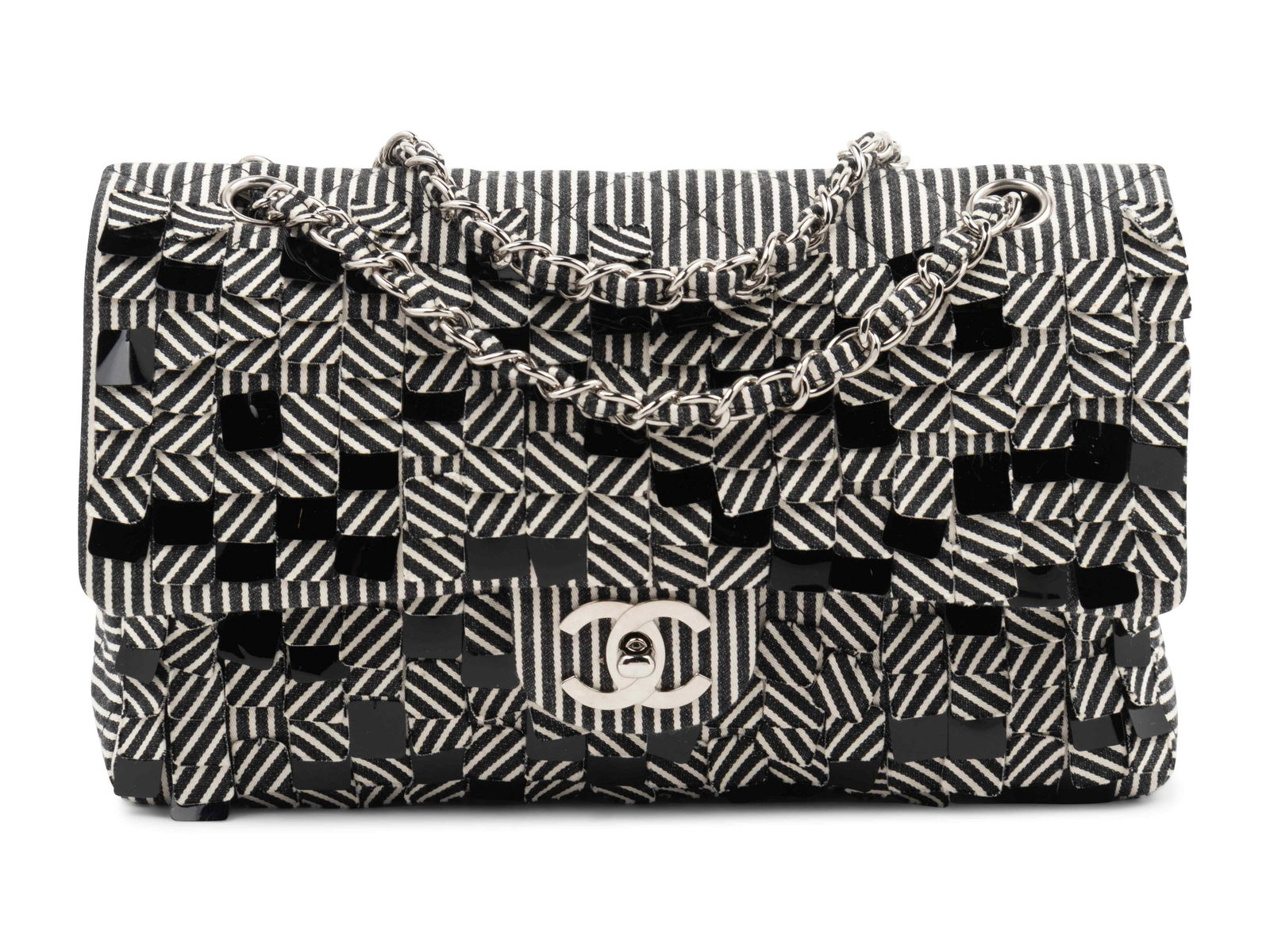 Chanel Striped Denim Double Flap Bag, 2006-2008 (1 of 5)