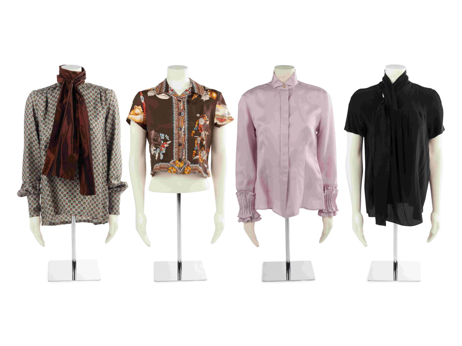 Four Designer Silk Tops: Two Etro, One Giorgio Armani, (1 of 6)