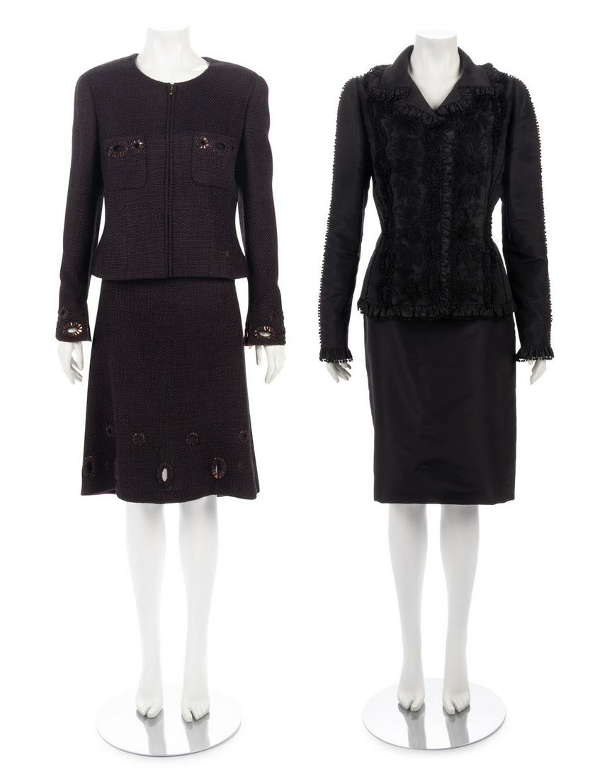 Two Two-Piece Skirt Suit Ensembles: One Chanel, One (1 of 7)