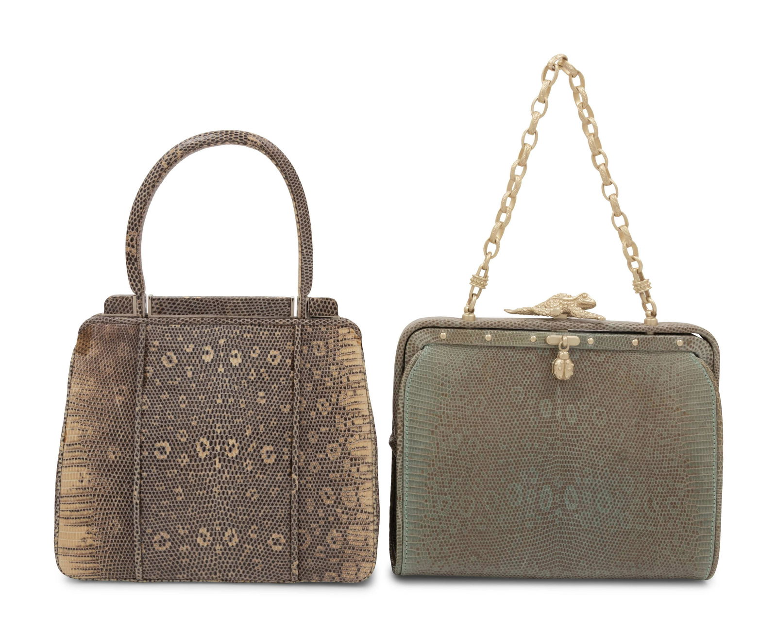 Two Ring Lizard Skin Handbags: One Judith Leiber, One (1 of 5)