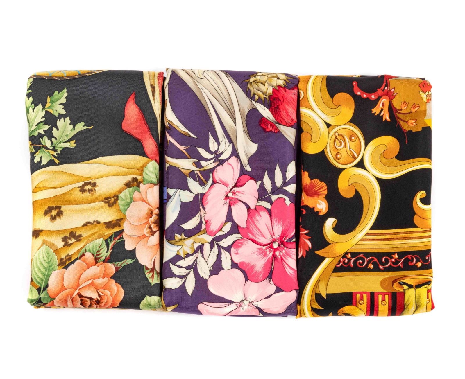 Three Scarves: Two 90 cm Hermes, One Ferragamo (1 of 9)