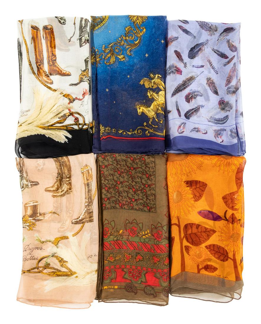 Six Hermes 16in Silk Handkerchiefs (1 of 14)