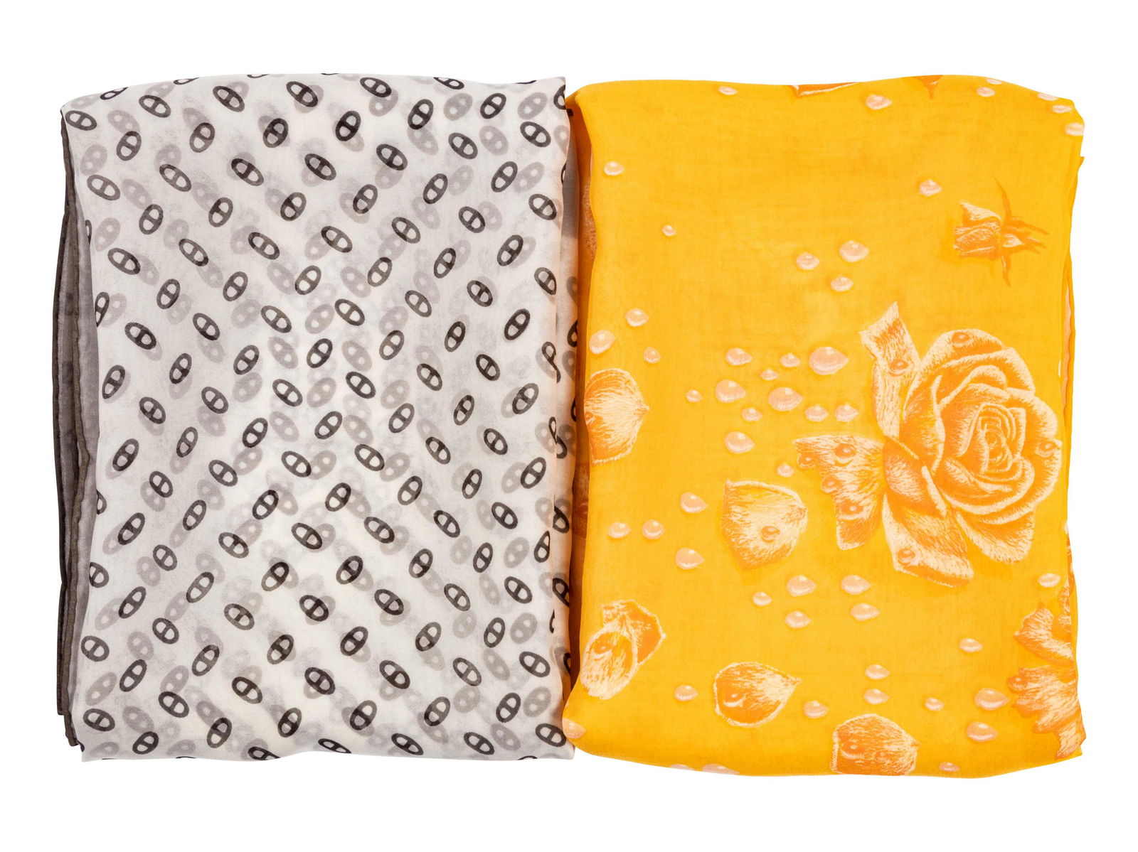 Two Hermes 70cm Double Layer Silk Chiffon Scarves (1 of 7)