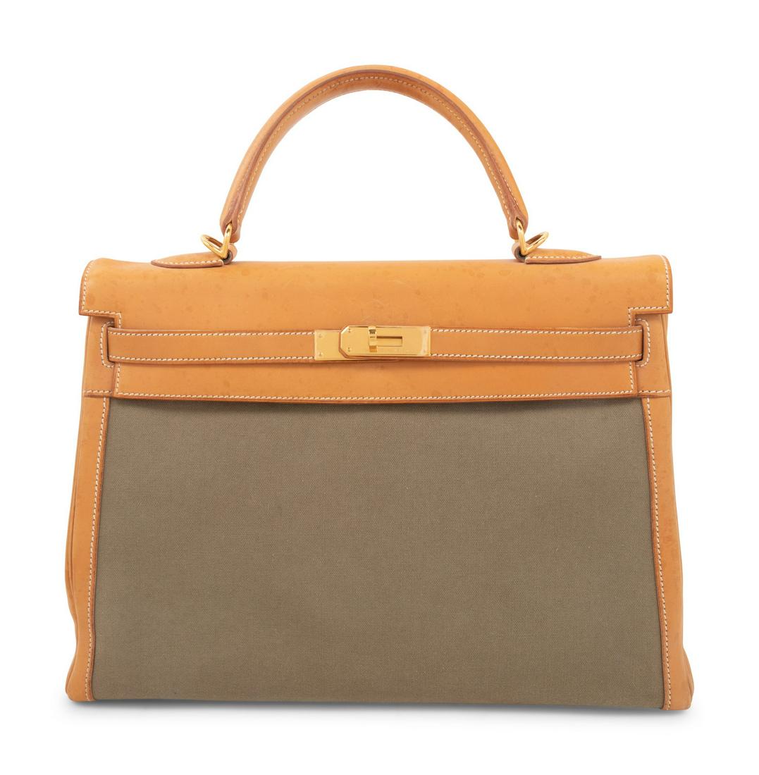 Hermes Leather and Canvas 35cm Kelly Bag, 2007 (1 of 6)
