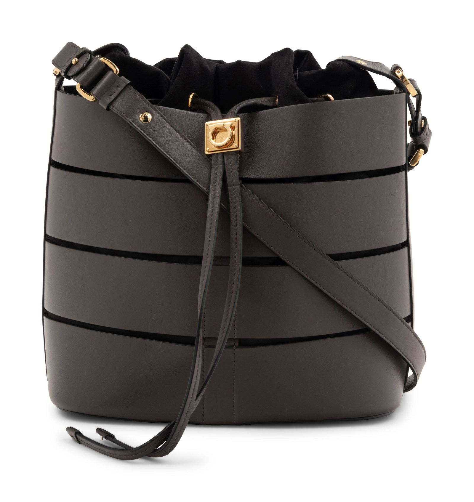 Salvatore Ferragamo Sansy Leather Cut-Out Bucket Bag, (1 of 6)