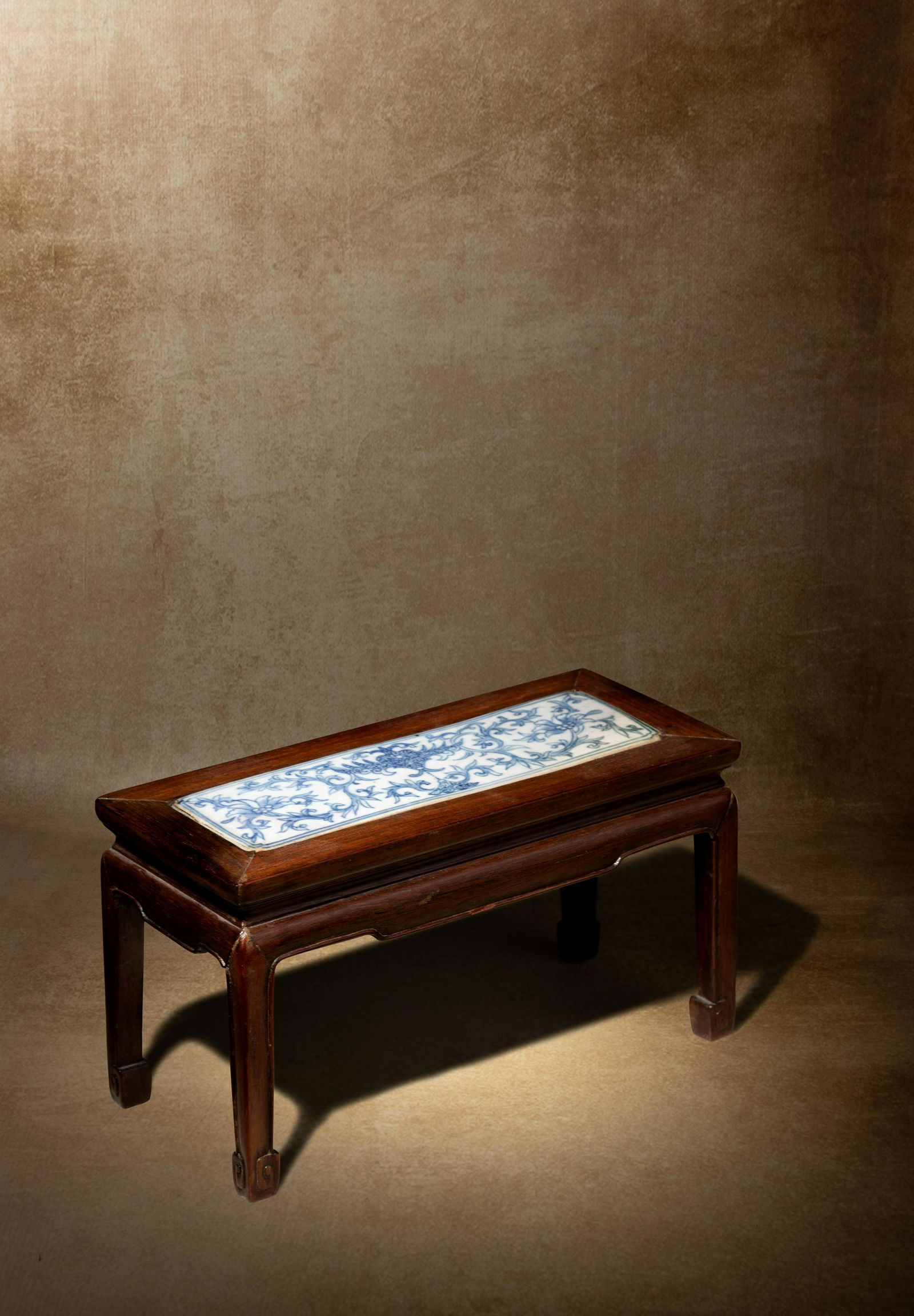 A Blue and White Porcelain Inset Diminutive Altar Table (1 of 3)