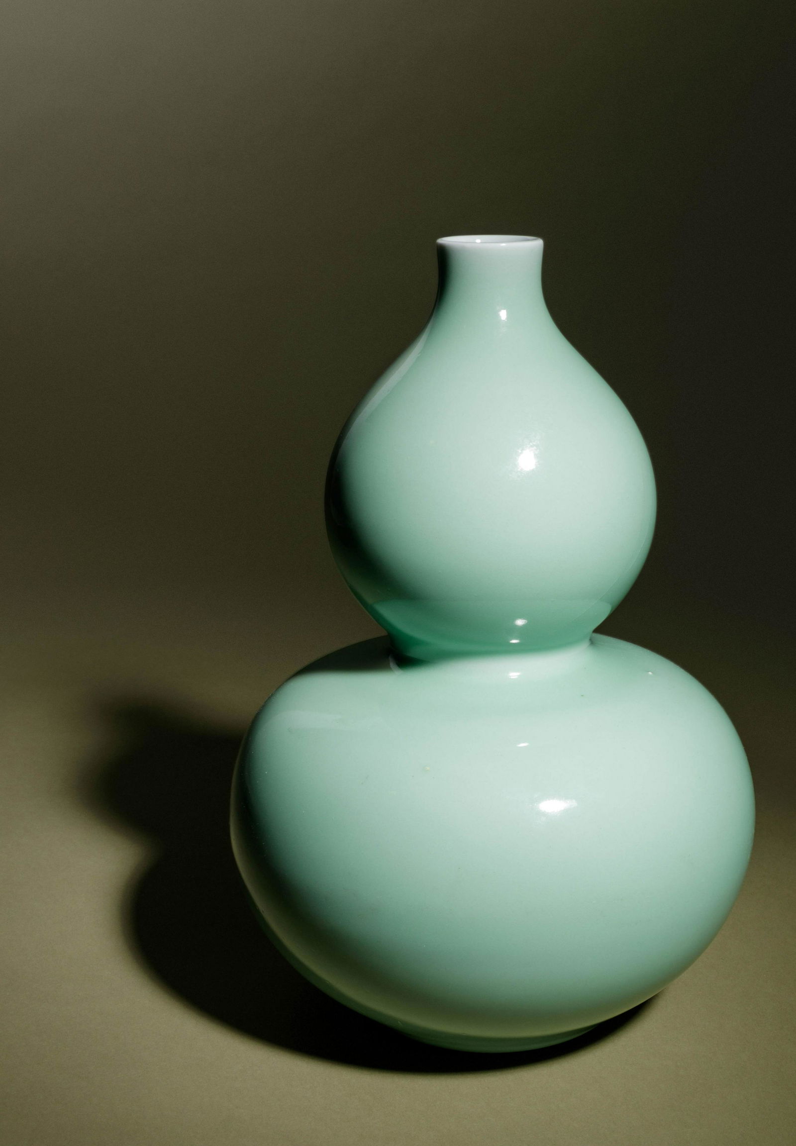 A Celadon Glazed Porcelain Gourd-Form Vase (1 of 3)