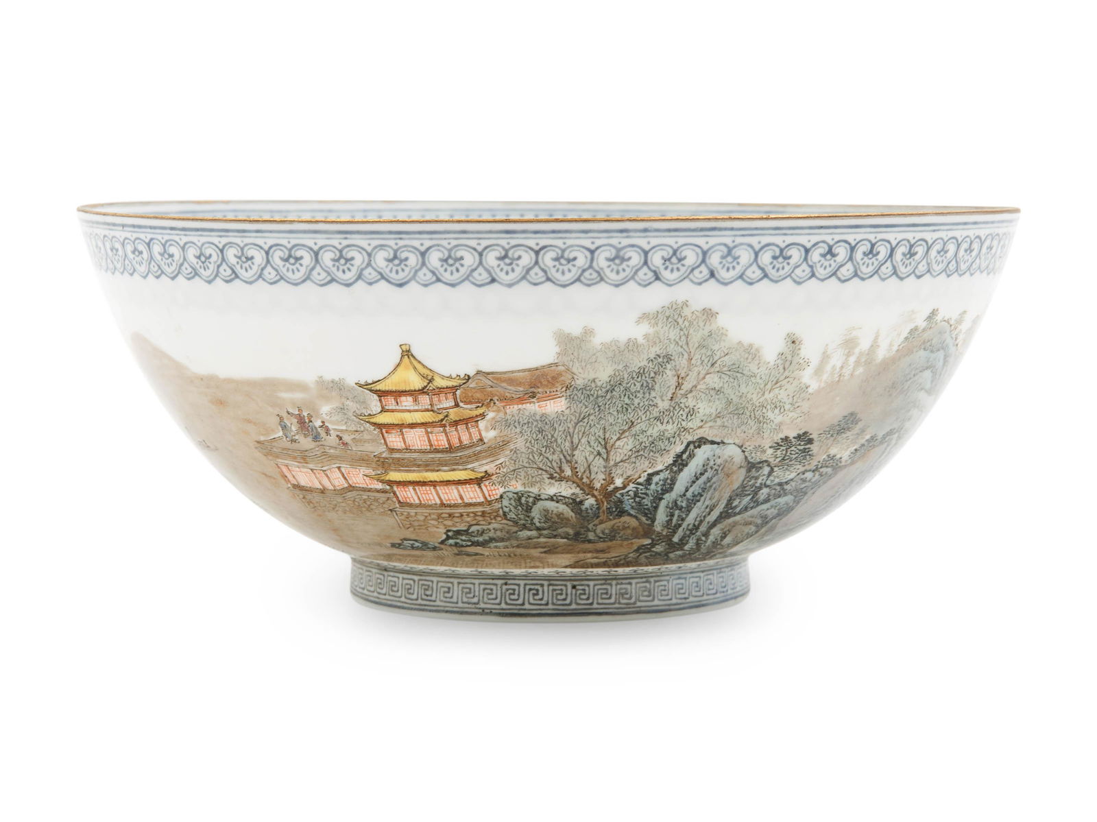 A Famille Rose ‘Landscape’ Egg-Shell (1 of 4)