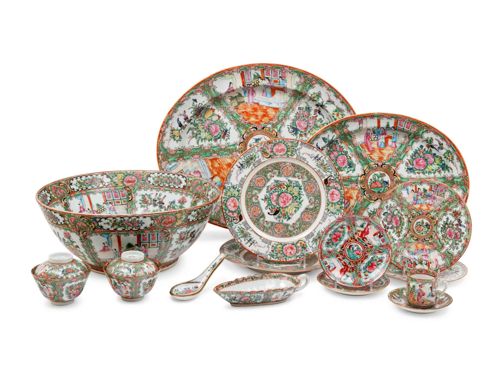 A Large Collection of 128 Export Rose Medallion (1 of 5)