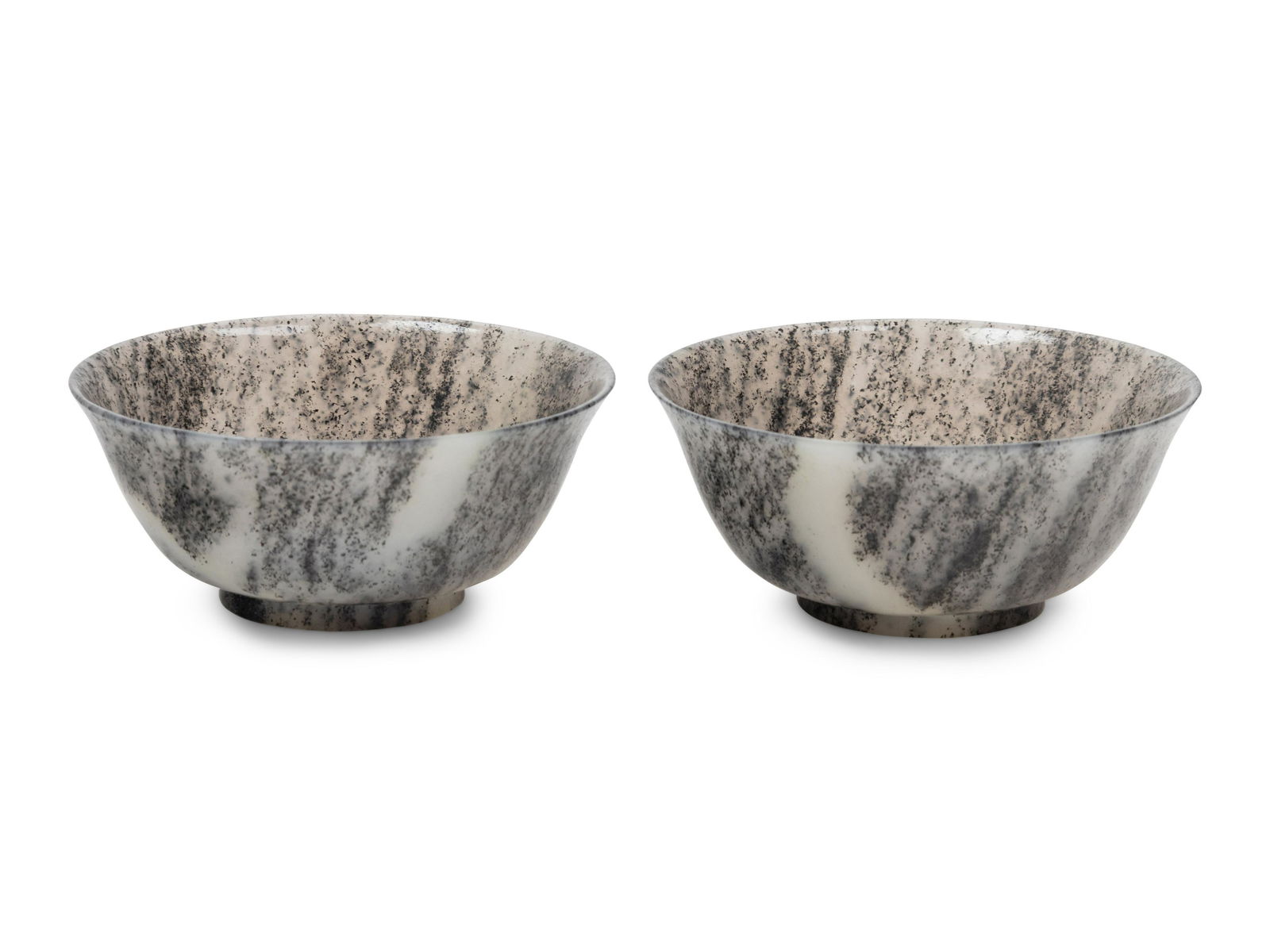 A Pair of Grey and White Jade Bowls (1 of 2)