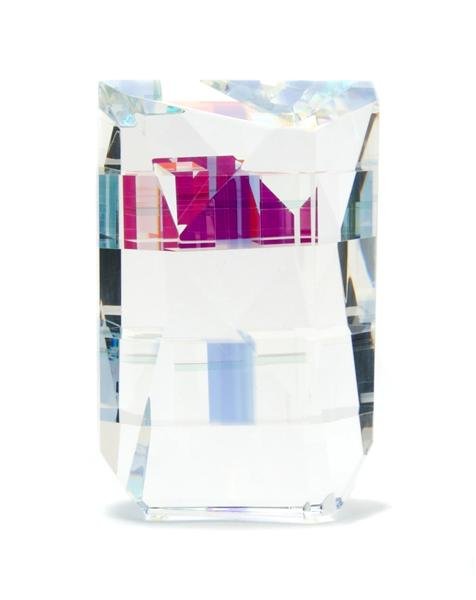 A Glass Sculpture, Paul Manners, Height 7 1/4 inc: A Glass Sculpture, Paul Manners, Stoami, of faceted form, titled and signed P. Manners. Height 7 1/4 inches. Sold by the Haggerty Museum of Art, Marquette University to benefit future acquisitions.