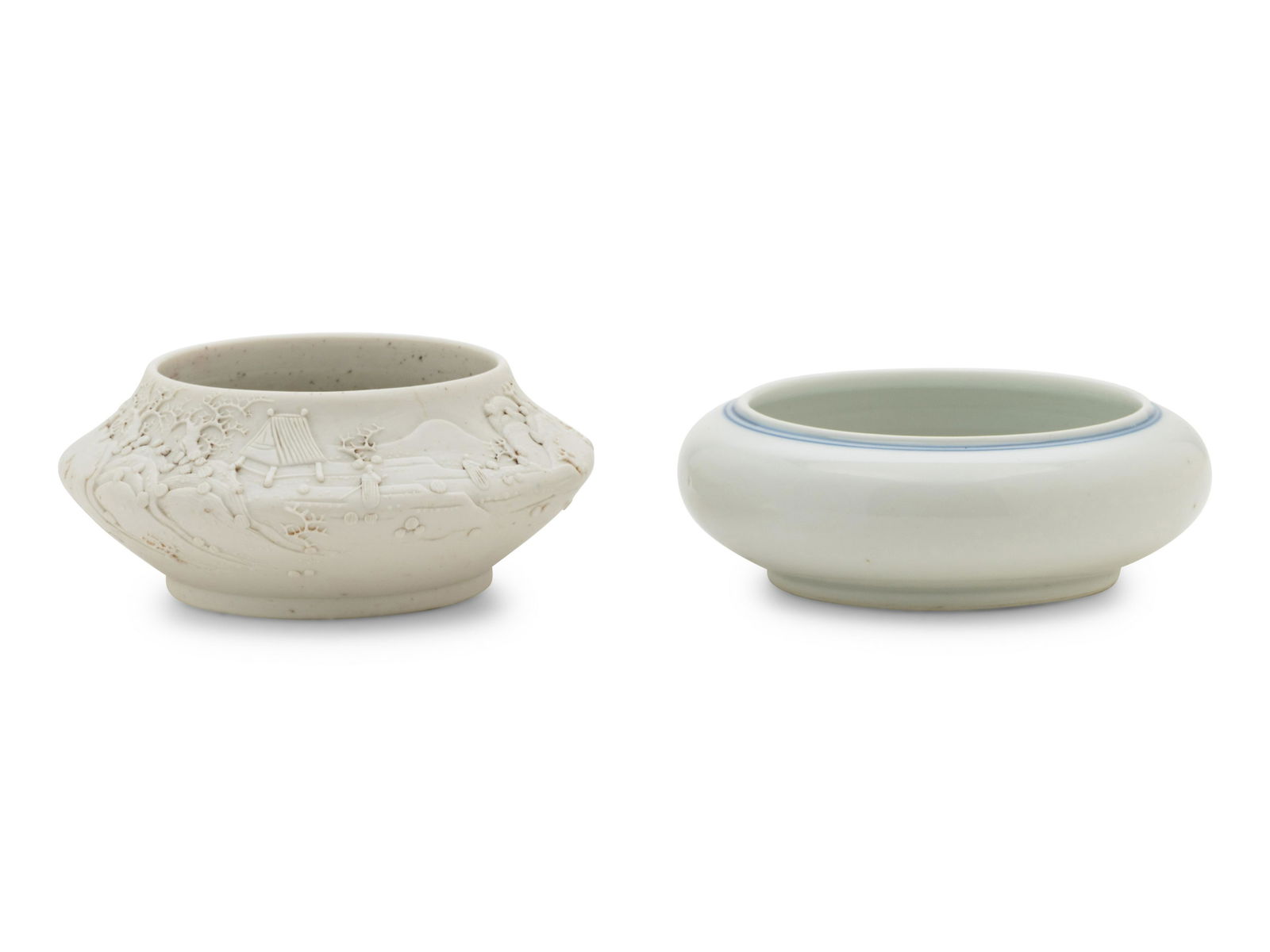 Two Chinese White Porcelain Brush Washers (1 of 3)