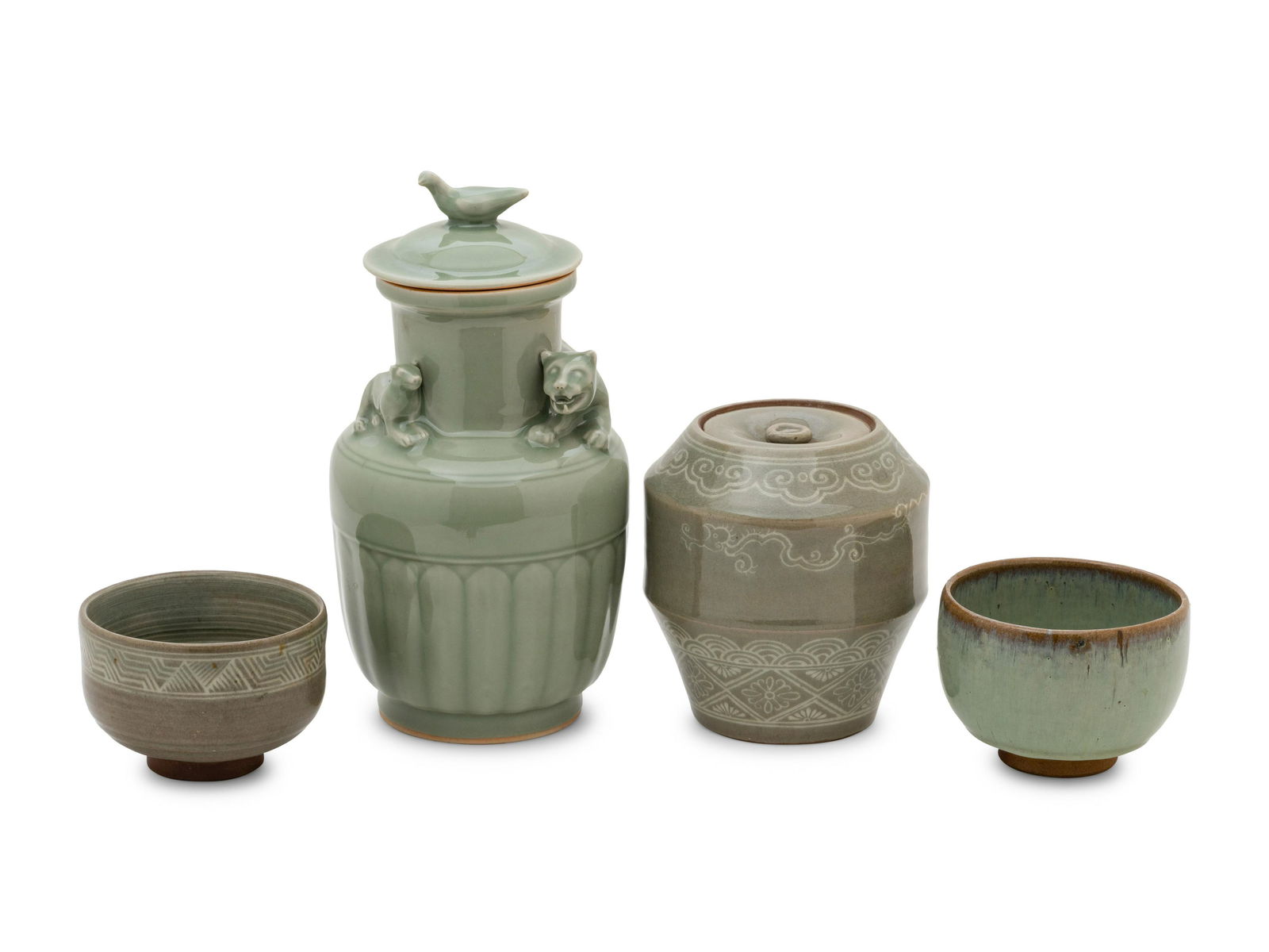 Four Chinese and Japanese Celadon Glazed Porcelain (1 of 3)
