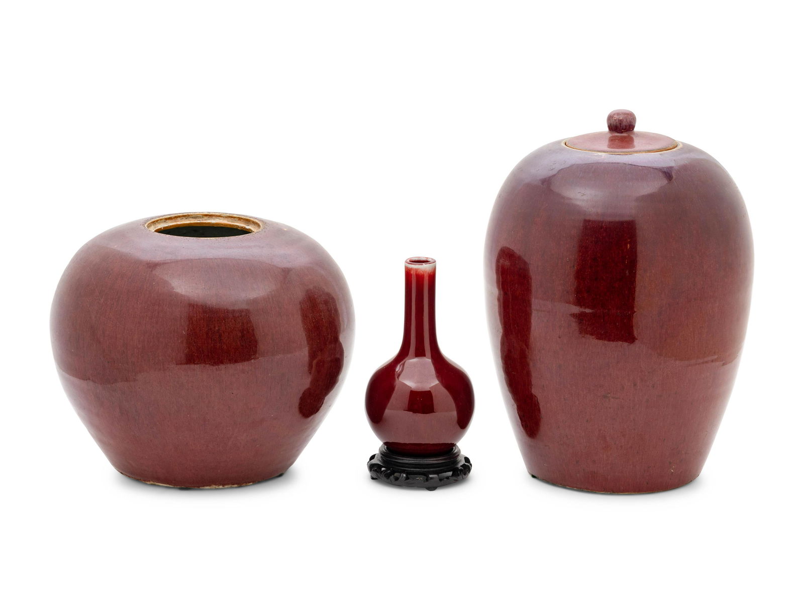 Three Chinese Oxblood Red Glazed Porcelain Articles (1 of 3)